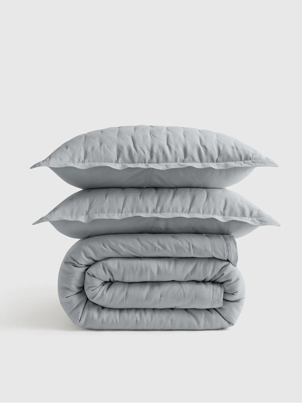 New Quince KING European Linen Dream Quilt Set MIST $234